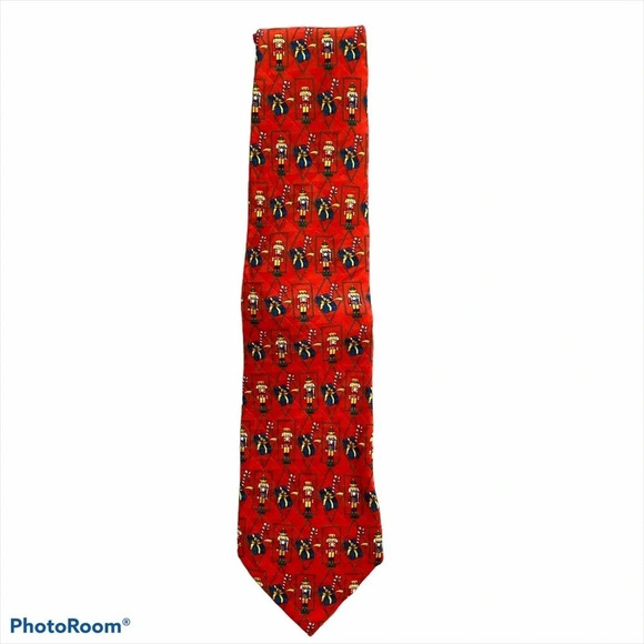 100% Silk Handmade Nutcracker Christmas Mens Tie - Picture 1 of 7